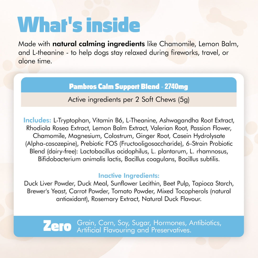 Natural Calming Chews for Dogs – Stress Relief, Anxiety & Relaxation Support