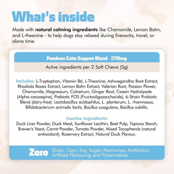 Natural Calming Chews for Dogs – Stress Relief, Anxiety & Relaxation Support