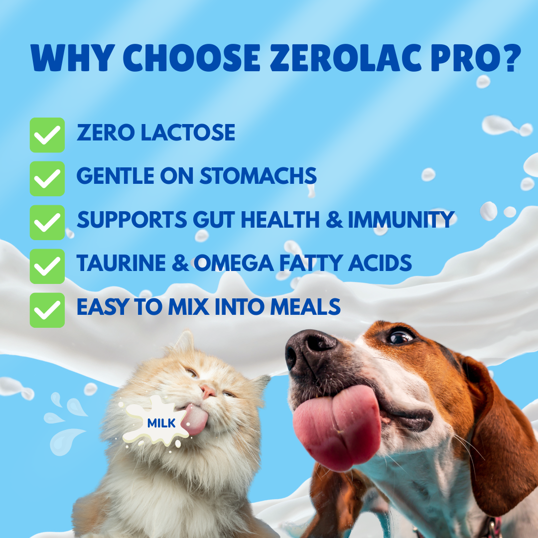 Zero-Lactose Goat Milk Powder for Dogs & Cats - Digestive & Immune Health Supplement
