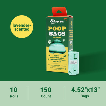 Lavender-Scented Biodegradable Dog Poop Bags – Leak-Proof & Eco-Friendly (150 Bags)