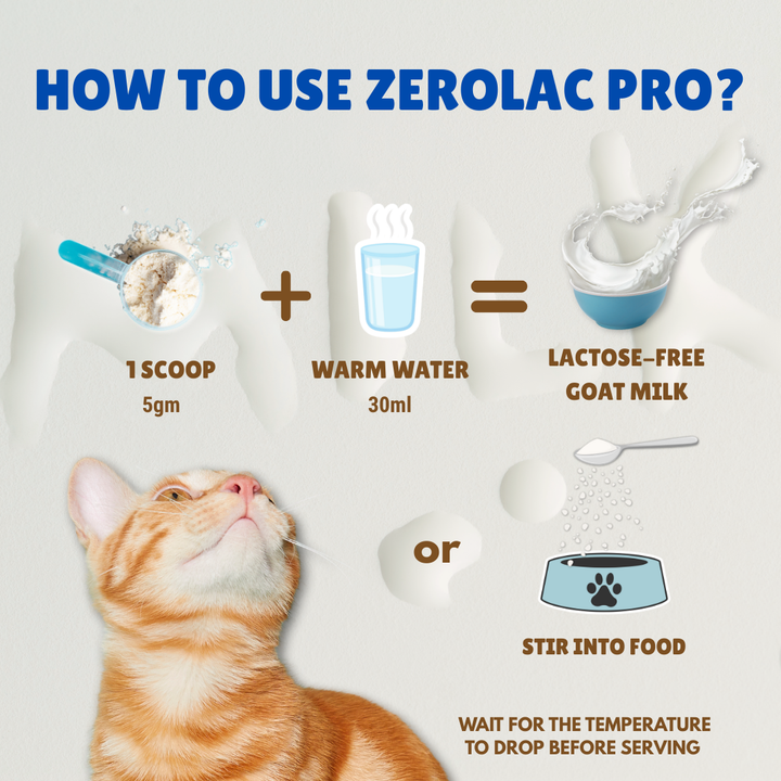 Zero-Lactose Goat Milk Powder for Dogs & Cats - Digestive & Immune Health Supplement