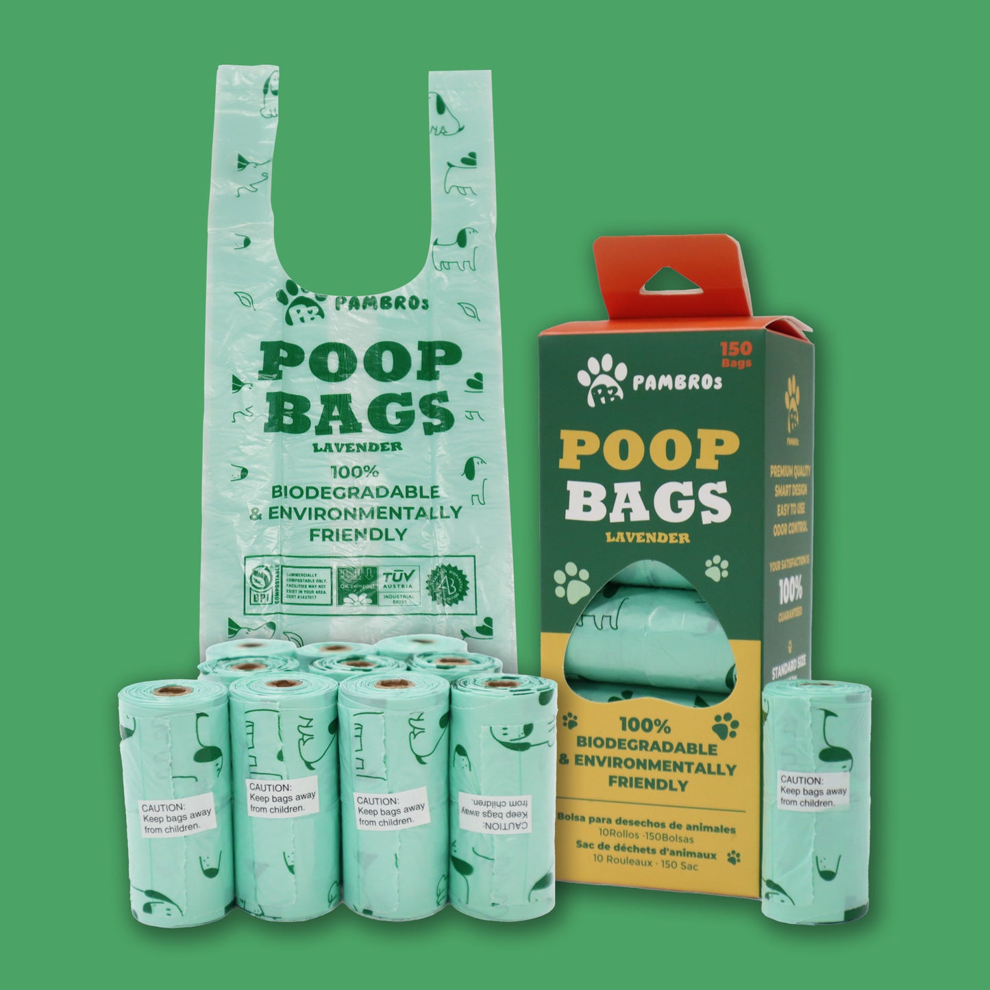 Lavender-Scented Biodegradable Dog Poop Bags – Leak-Proof & Eco-Friendly (150 Bags)