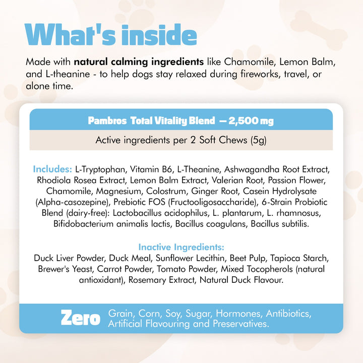 Natural Calming Chews for Dogs – Stress Relief, Anxiety & Relaxation Support